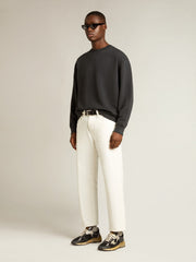 Sweatshirt in washed black with reverse logo on the back - Jersey Capsule