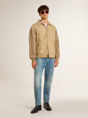 Old rose unisex round neck sweatshirt with green logo print