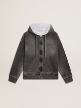 Sprayed effect anthracite sweatshirt with studs