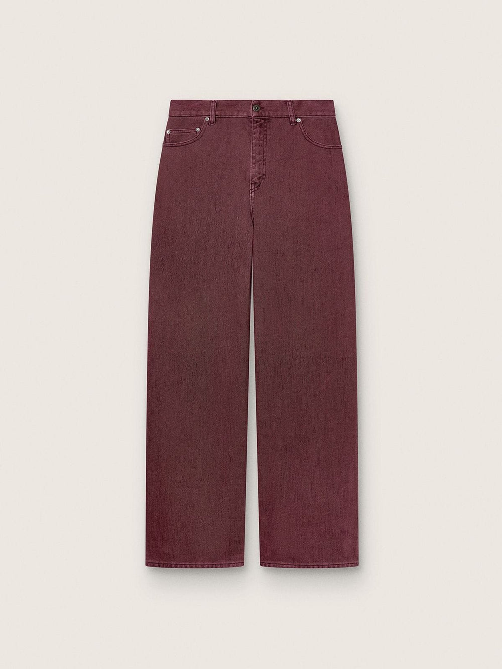 Women's jeans in burgundy denim
