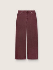 Women's jeans in burgundy denim