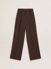 Women's brown virgin wool pants