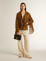 Women's cream-colored see-through lace pants