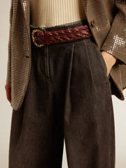 Women's medium-wash cotton pants