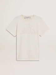 Women's white T-shirt with print on the front