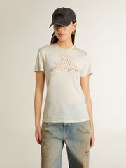 Women's white T-shirt with print on the front
