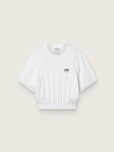 Women's white cropped sports T-shirt