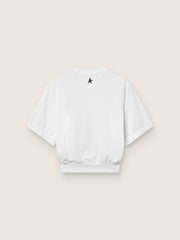 Women's white cropped sports T-shirt