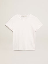 Distressed regular-fit women’s T-shirt in white