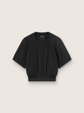 Women's black cropped sports T-shirt