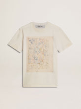 Women's white T-shirt with floral print