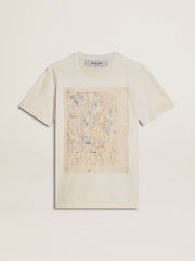 Women's white T-shirt with floral print