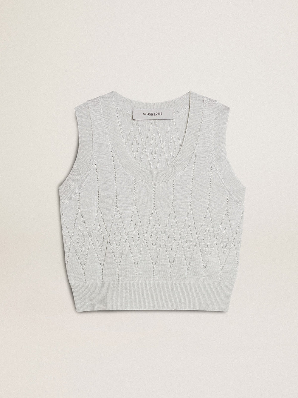 Women's sleeveless tank top in baby blue knit
