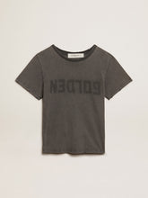 Distressed slim-fit T-shirt in anthracite gray