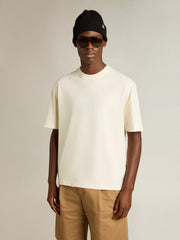 T-shirt in aged white with reverse logo on the back - Jersey Capsule