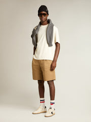 T-shirt in aged white with reverse logo on the back - Jersey Capsule