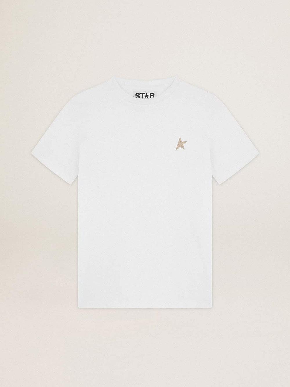 White Star Collection T-shirt with star in gold glitter on the front