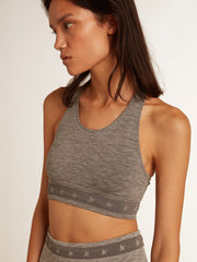 Gray melange athletic top