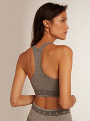 Gray melange athletic top