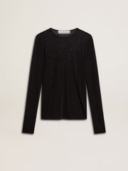 Women's black crew neck t-shirt