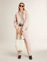 Mesh knit top with sequins and contrasting details