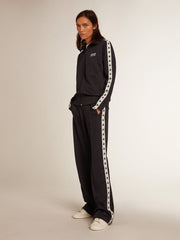 Women’s white T-shirt with dark blue star on the front