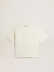 T-shirt in aged white with reverse logo on the back - Jersey Capsule
