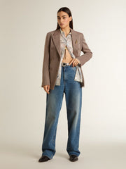 Women's shirt with multicolor floral sequin print