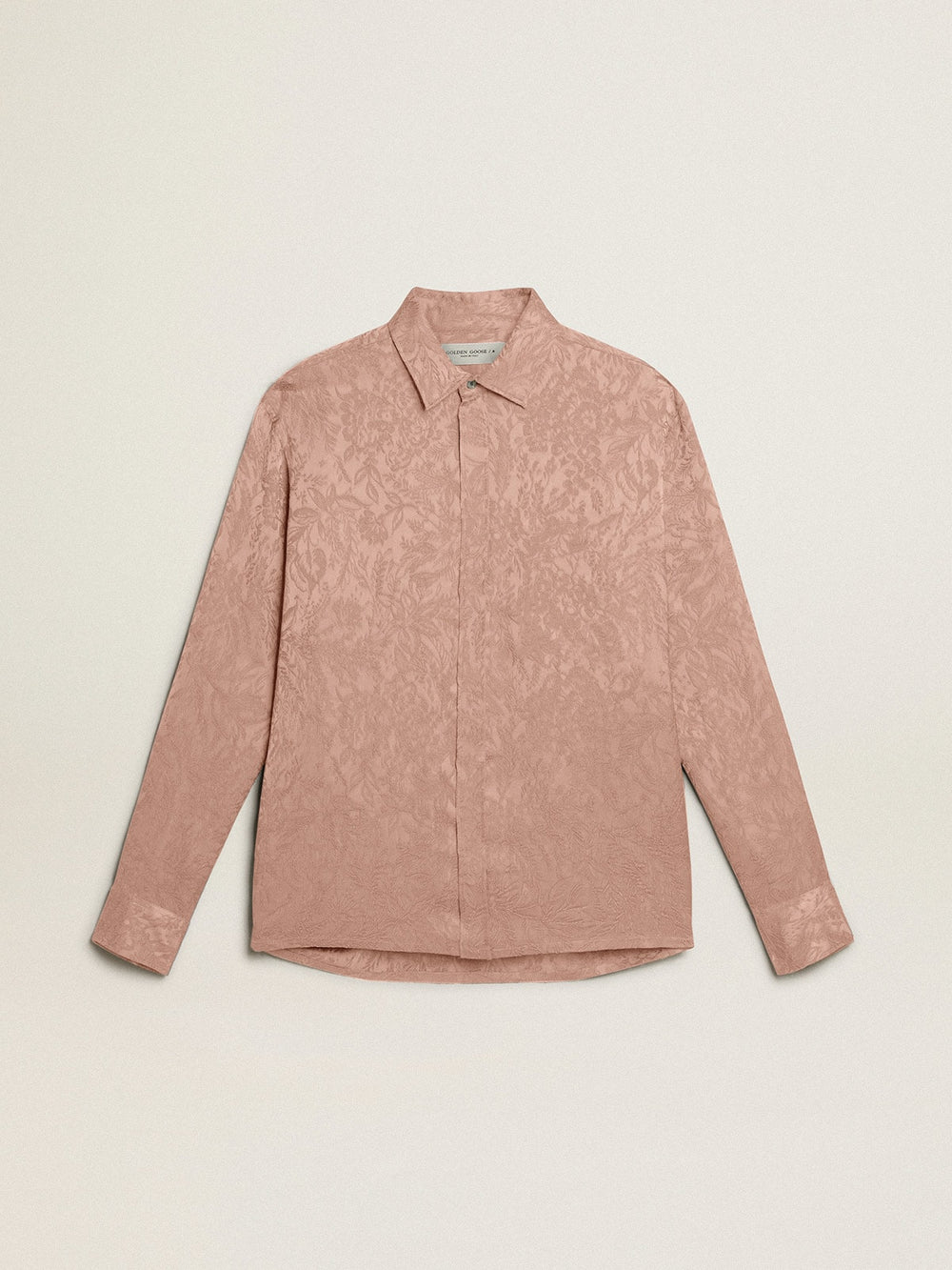 Women's pink viscose shirt with floral pattern
