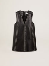 Women’s black nappa leather dress with studs