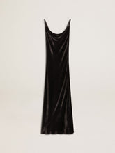 Women's black velvet-effect slip dress