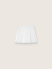 Pleated sports miniskirt in white