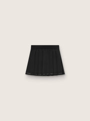 Pleated sports miniskirt in black