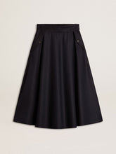 Women’s midnight blue wool skirt