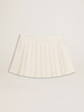 White pleated Star miniskirt