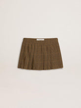 Wool pleated mini skirt