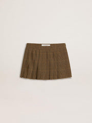 Wool pleated mini skirt