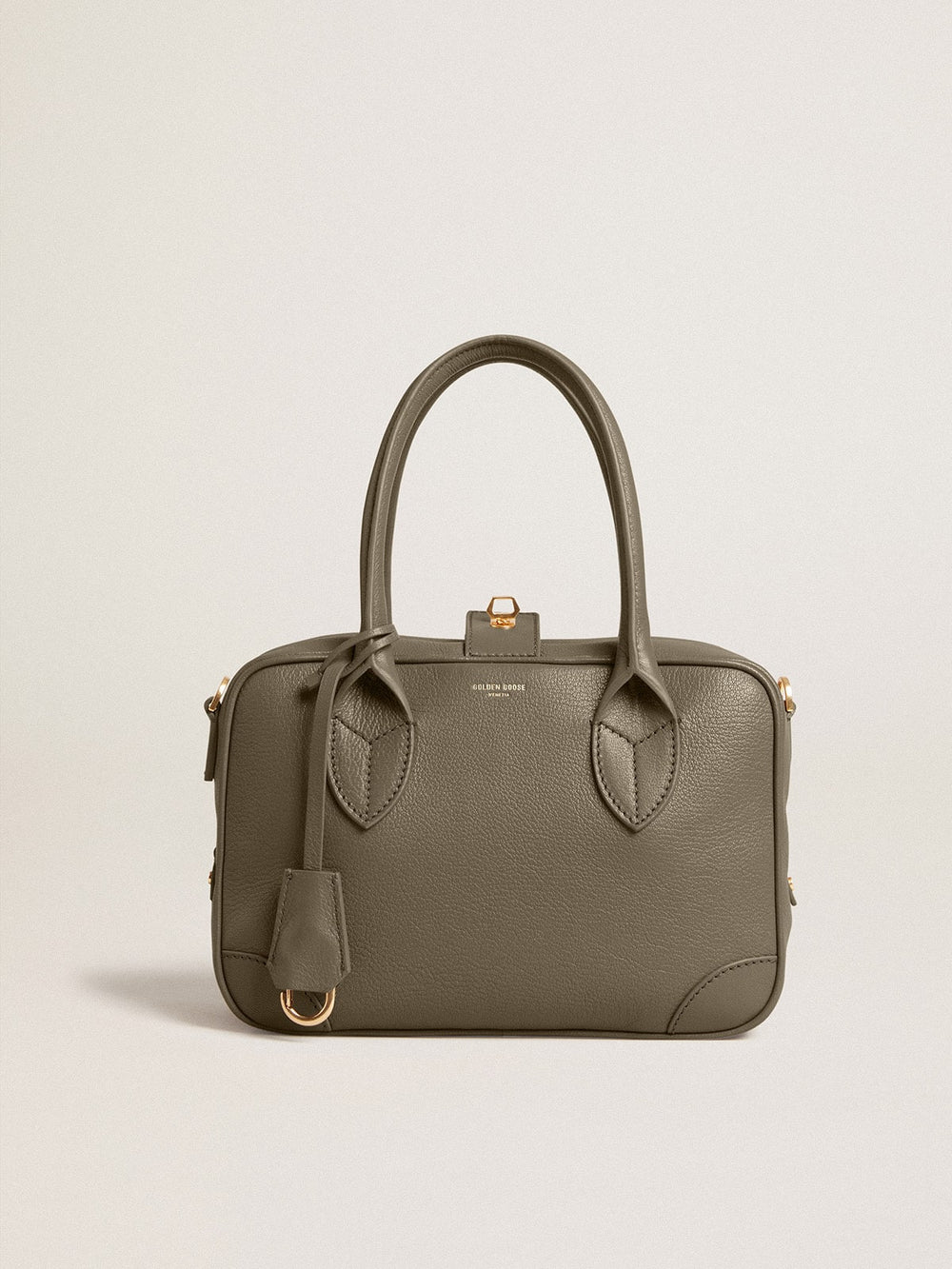 Vita Bag in sage-green leather with gold details