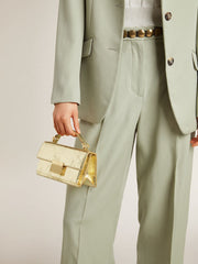 Small Venezia Bag in gold metallic leather with gold details