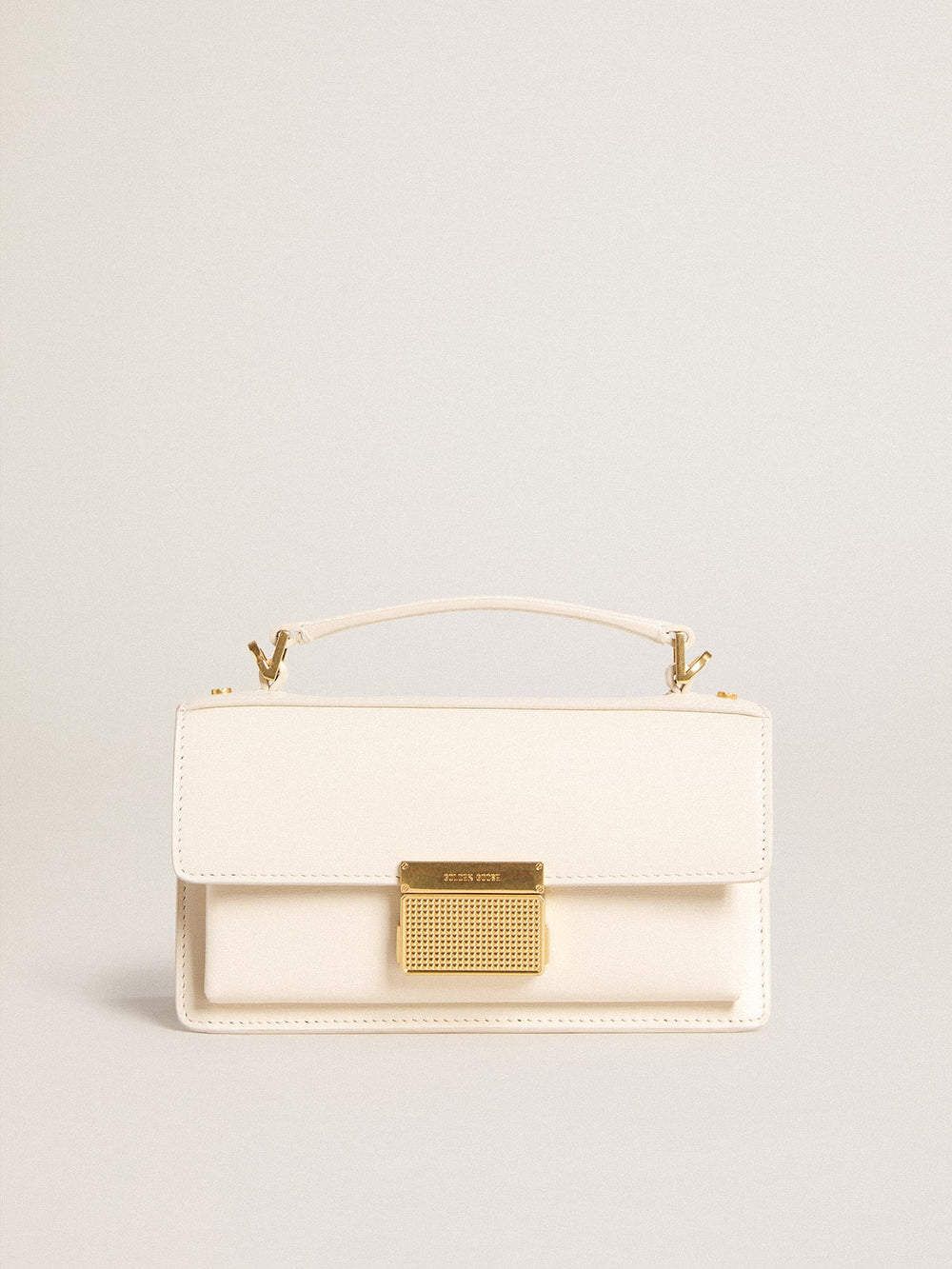 Small Venezia Bag in butter-colored boarded leather with gold details