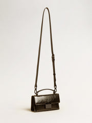 Small Venezia Bag in black metallic leather with black details