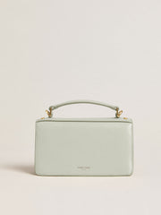 Small Venezia Bag in mineral-gray boarded leather with gold details