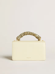 Small Venezia Bag in butter-colored boarded leather with braided scarf