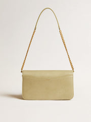 Gioia Bag in mineral-gray sheepskin leather with gold details