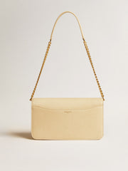 Gioia Bag in vanilla-colored sheepskin leather with gold details