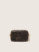 Mini Star Bag in distressed dark-brown leather with tone-on-tone star