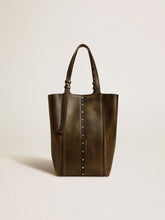 24/7 Bag North South in black distressed leather with adjustable handles