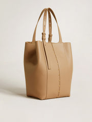 24/7 Bag North South in cappuccino-colored leather with adjustable handles