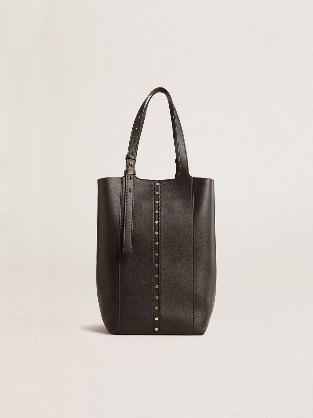 24/7 Bag North South in black leather with adjustable handles