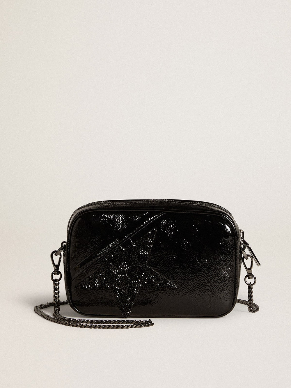 Mini Star Bag in black leather with Swarovski crystal star